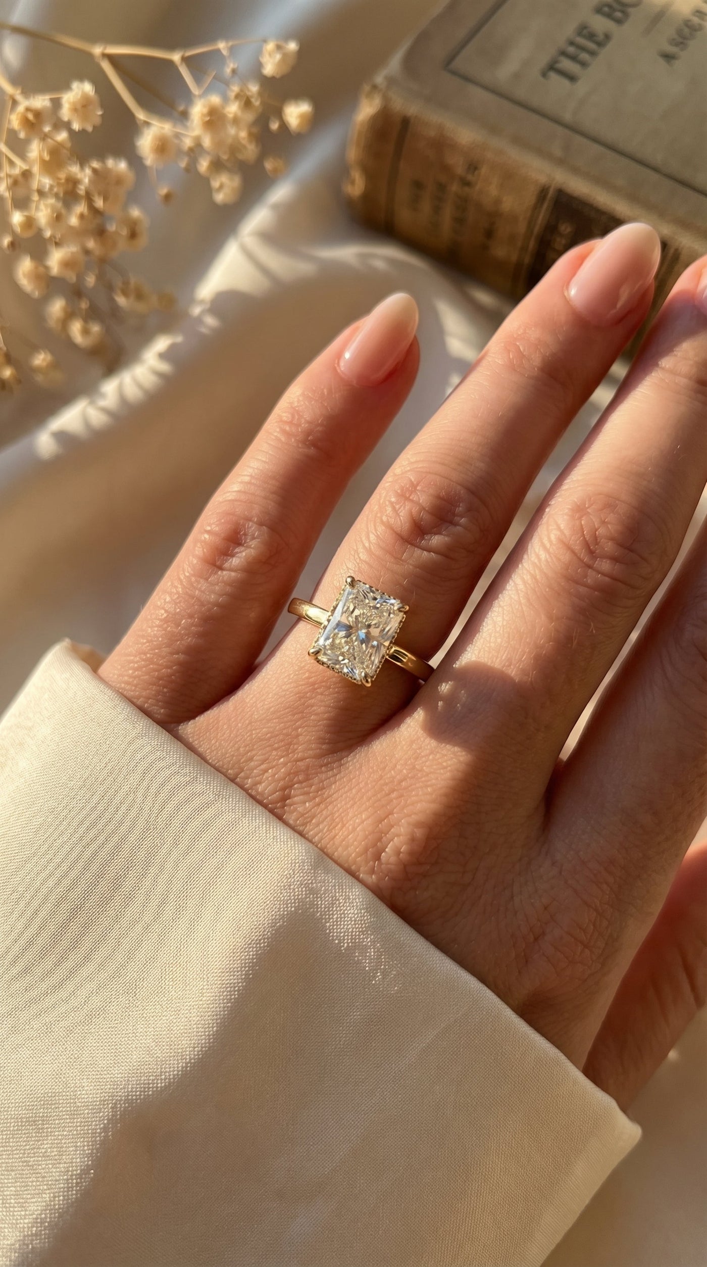 Luster Veil Radiant Hidden Halo Ring, view 2