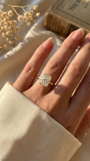 Luster Veil Radiant Hidden Halo Ring, view 2