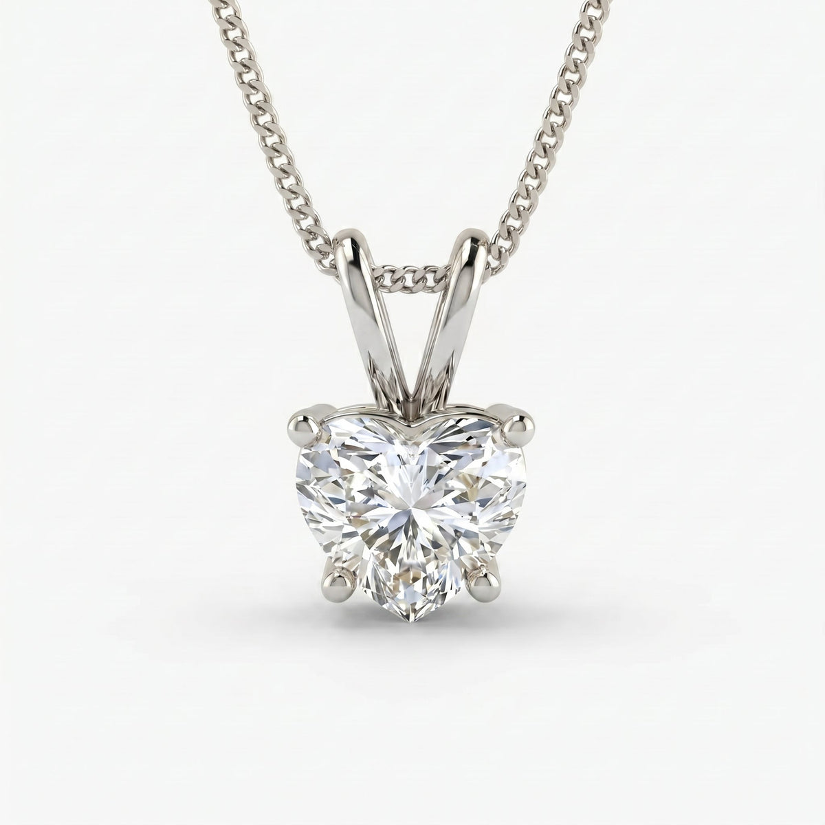 Heart Cut Diamond Solitaire Pendant Necklace, view 5