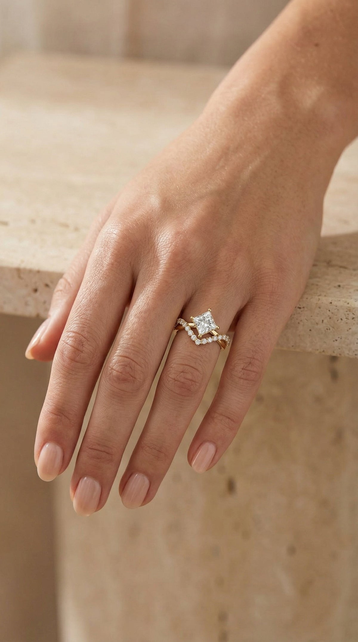 Axis Embrace Princess Diamond Ring, view 2