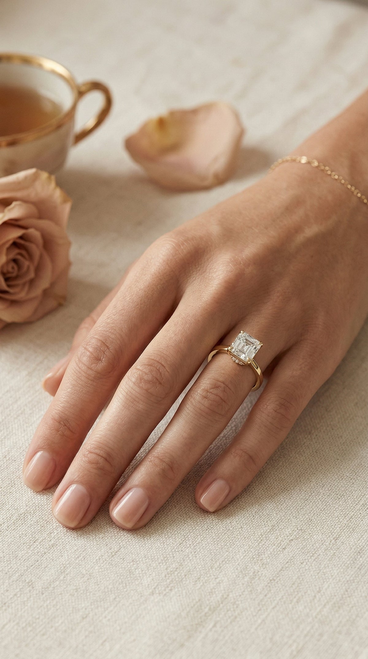 Axis Veil Asscher Cut Ring, view 2