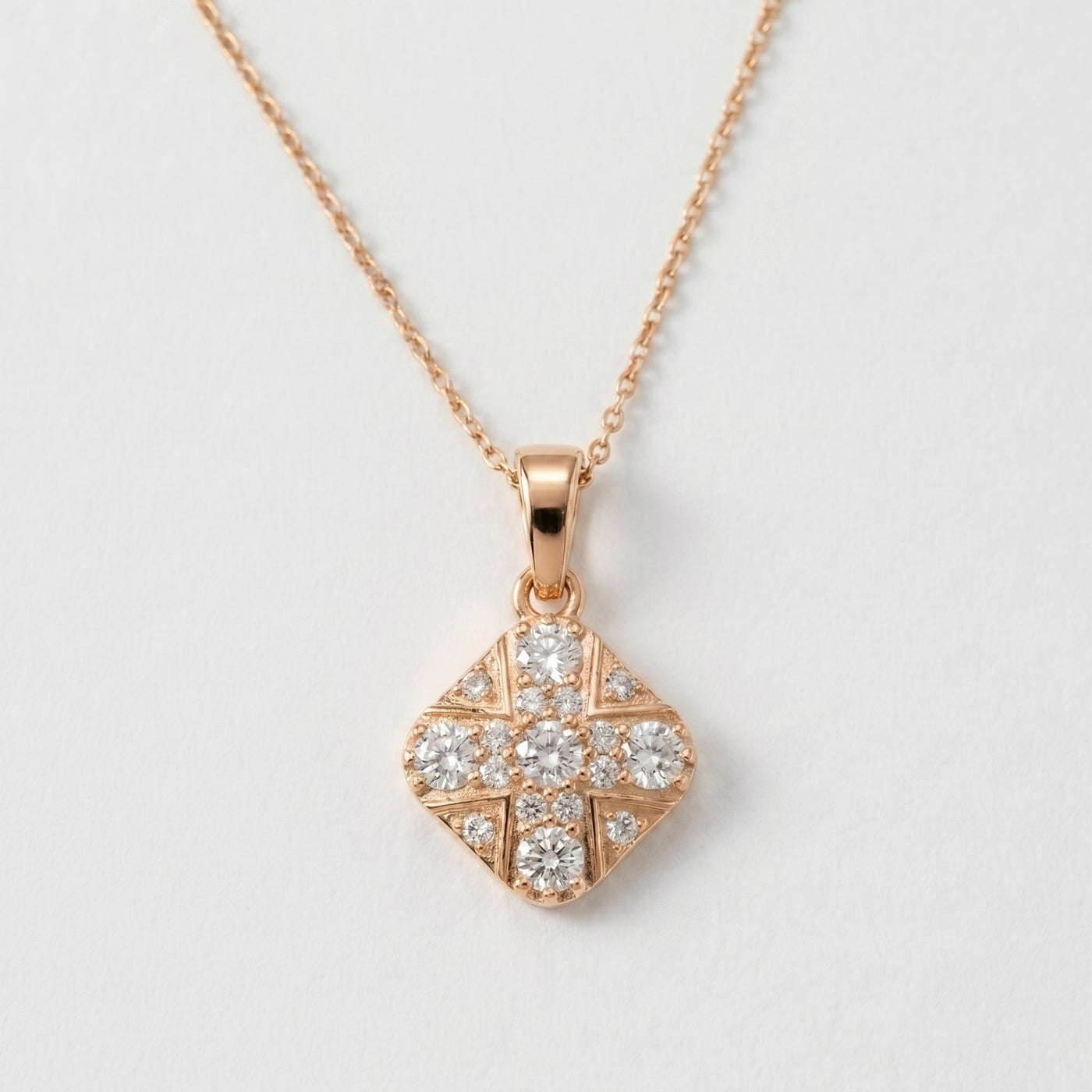 Vintage Style Diamond Cross Pendant Necklace, view 6