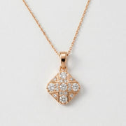Vintage Style Diamond Cross Pendant Necklace, view 6