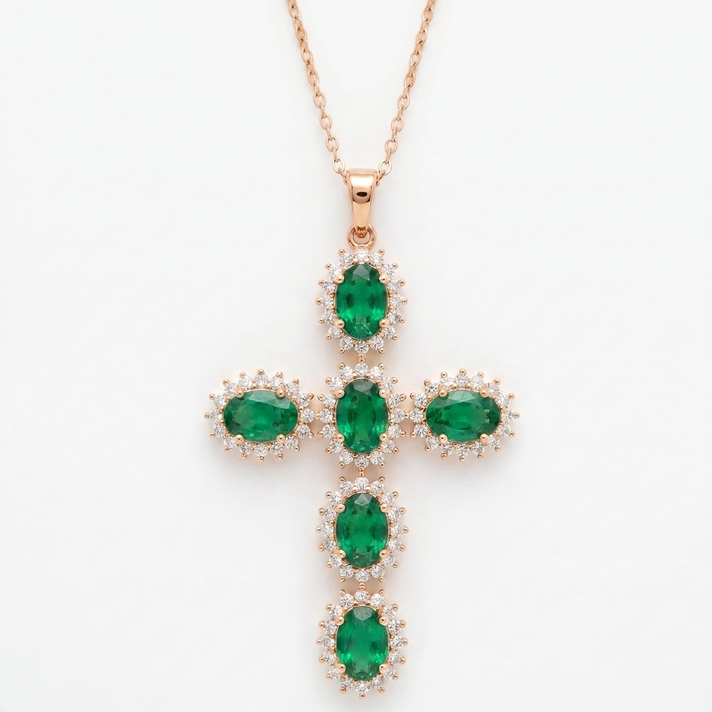 Sterling Oval-Cut Cross Pendant Necklace by Gold & Richie, view 5