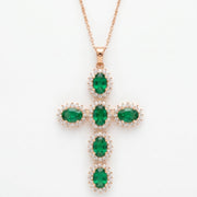 Sterling Oval-Cut Cross Pendant Necklace by Gold & Richie, view 5
