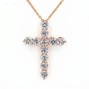 Round Diamond Cross Pendant Necklace, view 8