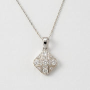 Vintage Style Diamond Cross Pendant Necklace, view 7