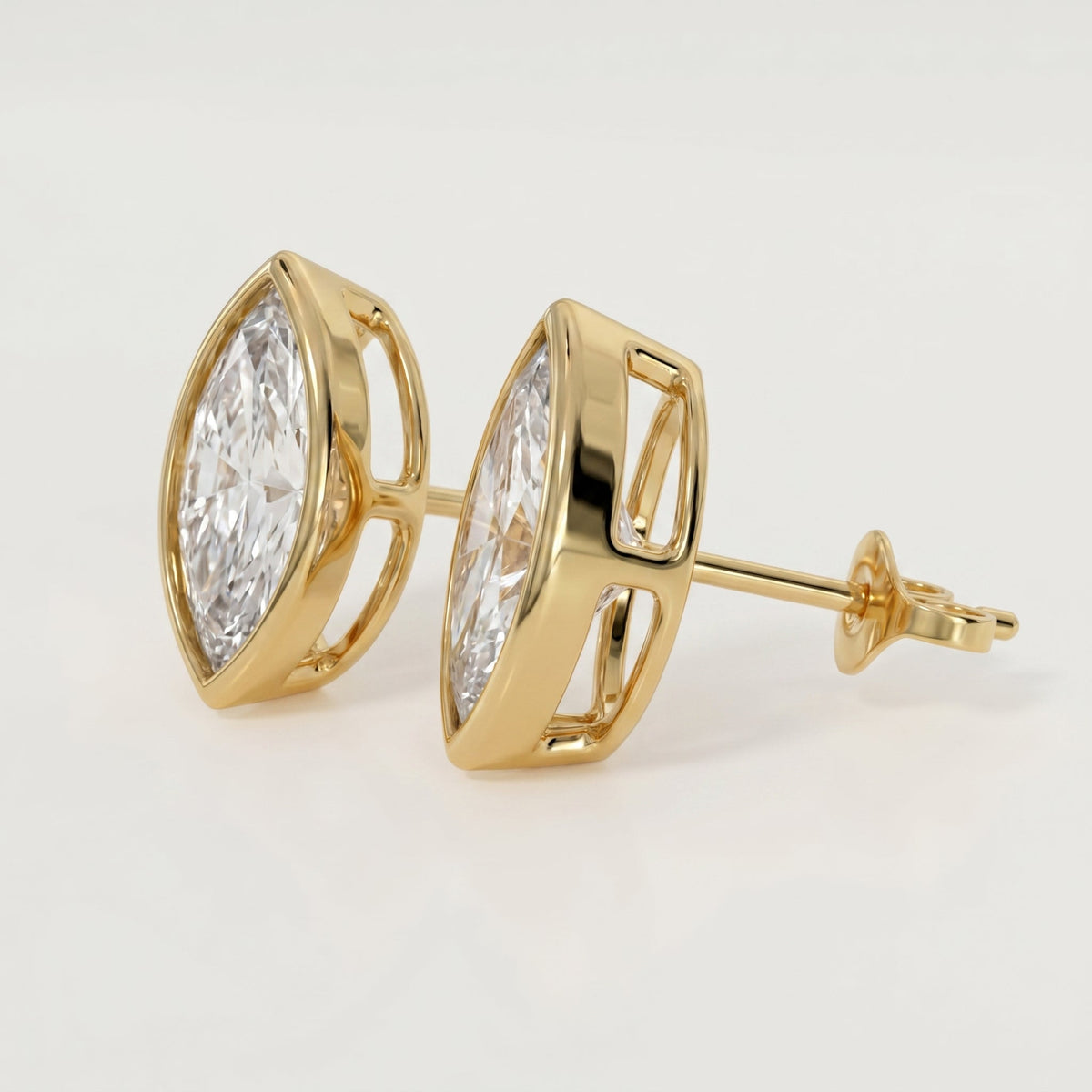 Marquise Cut Diamond Stud Earrings, view 3