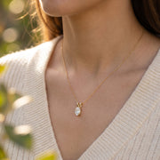 Oval Cut Diamond Solitaire Pendant Necklace, view 2