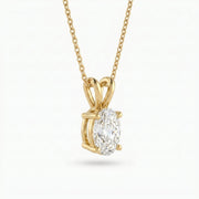 Oval Cut Diamond Solitaire Pendant Necklace, view 3