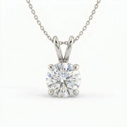 Round Brilliant Diamond Solitaire Pendant Necklace, view 6