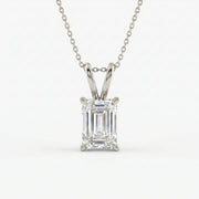 Emerald Cut Diamond Pendant Necklace, view 3