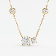 Round Diamond Minimalist Pendant, view 1