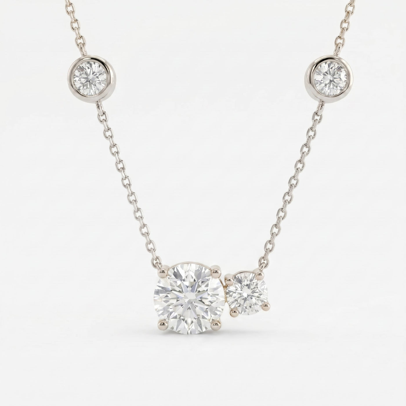 Round Diamond Minimalist Pendant, view 3
