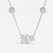 Round Diamond Minimalist Pendant, view 3