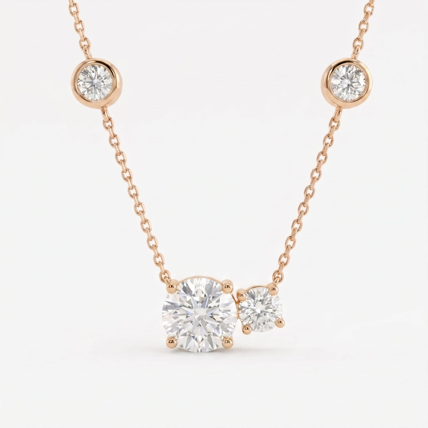 Round Diamond Minimalist Pendant, view 4