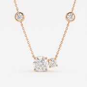 Round Diamond Minimalist Pendant, view 4