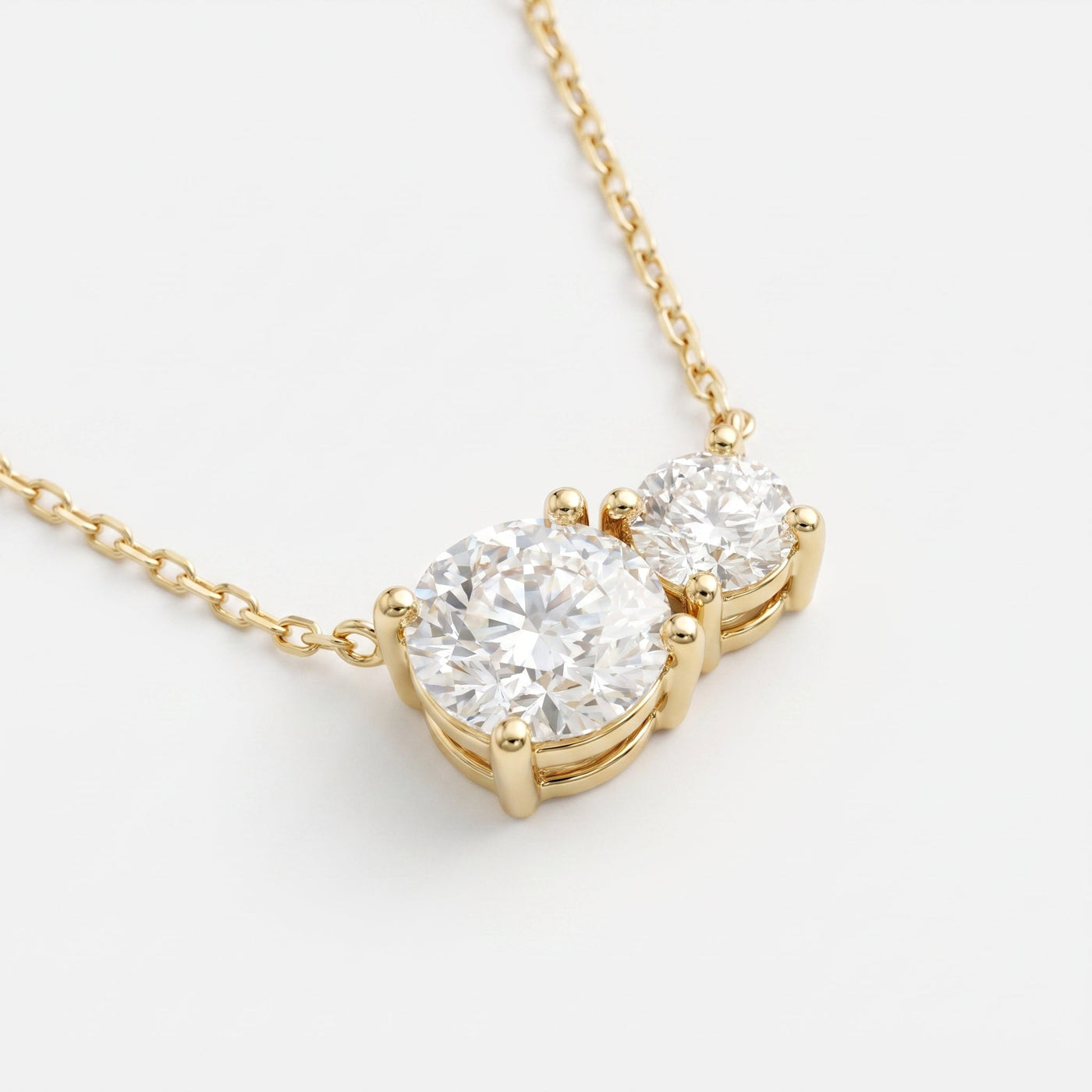 Round Diamond Minimalist Pendant, view 6