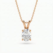 Oval Cut Diamond Solitaire Pendant Necklace, view 5