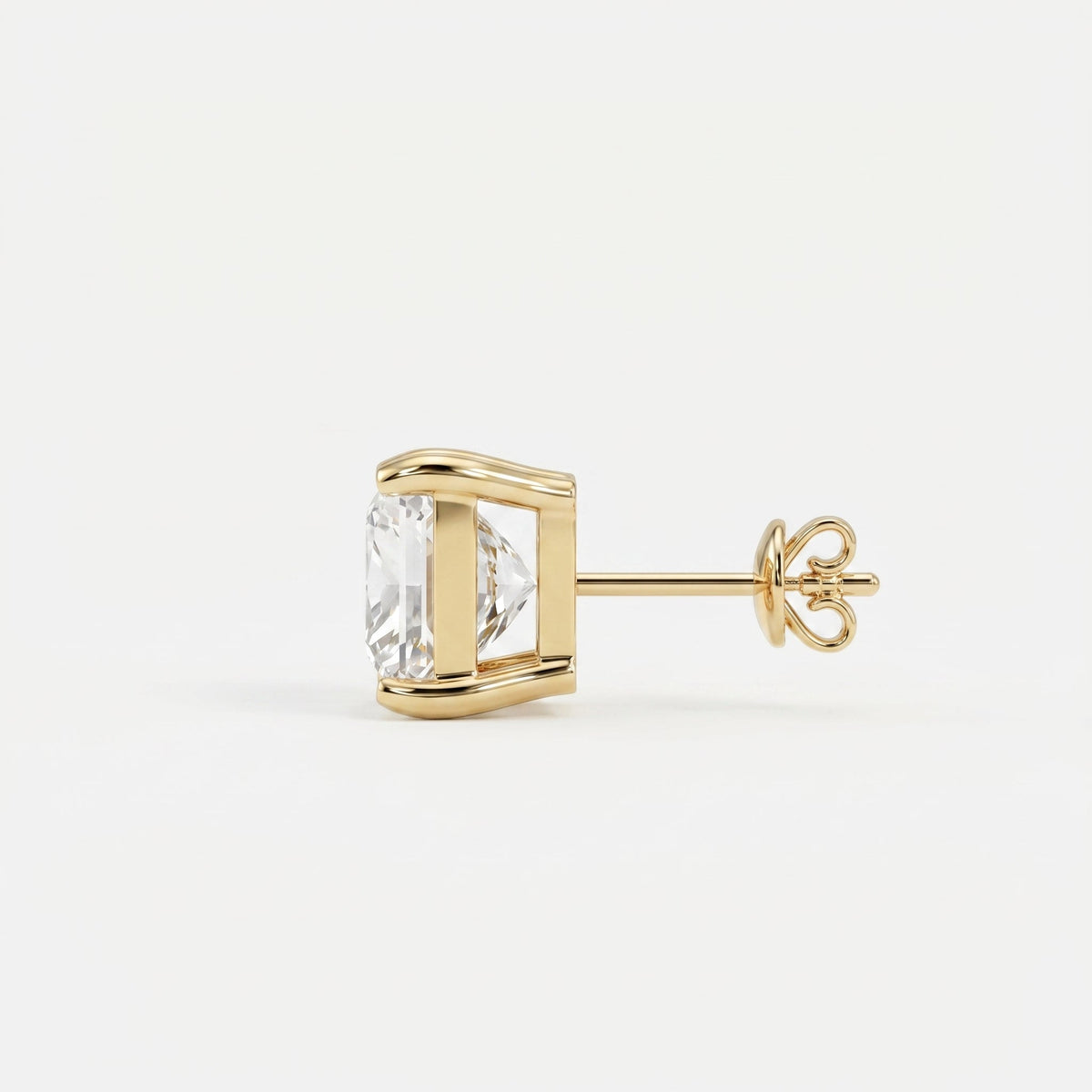 Princess Cut Diamond Stud Earrings, view 6