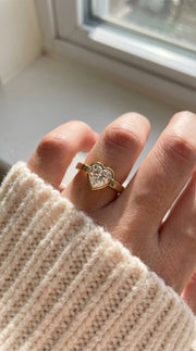 Elegant Heart-Shaped Solitaire Diamond Ring, view 2
