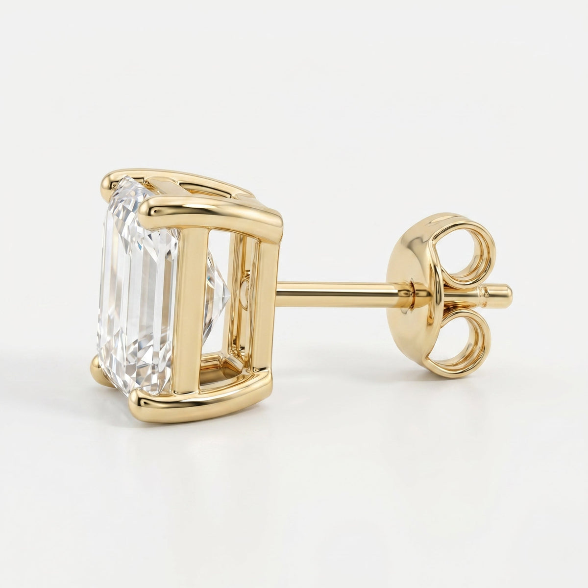 Radiant Cut Diamond Stud Earrings, view 4