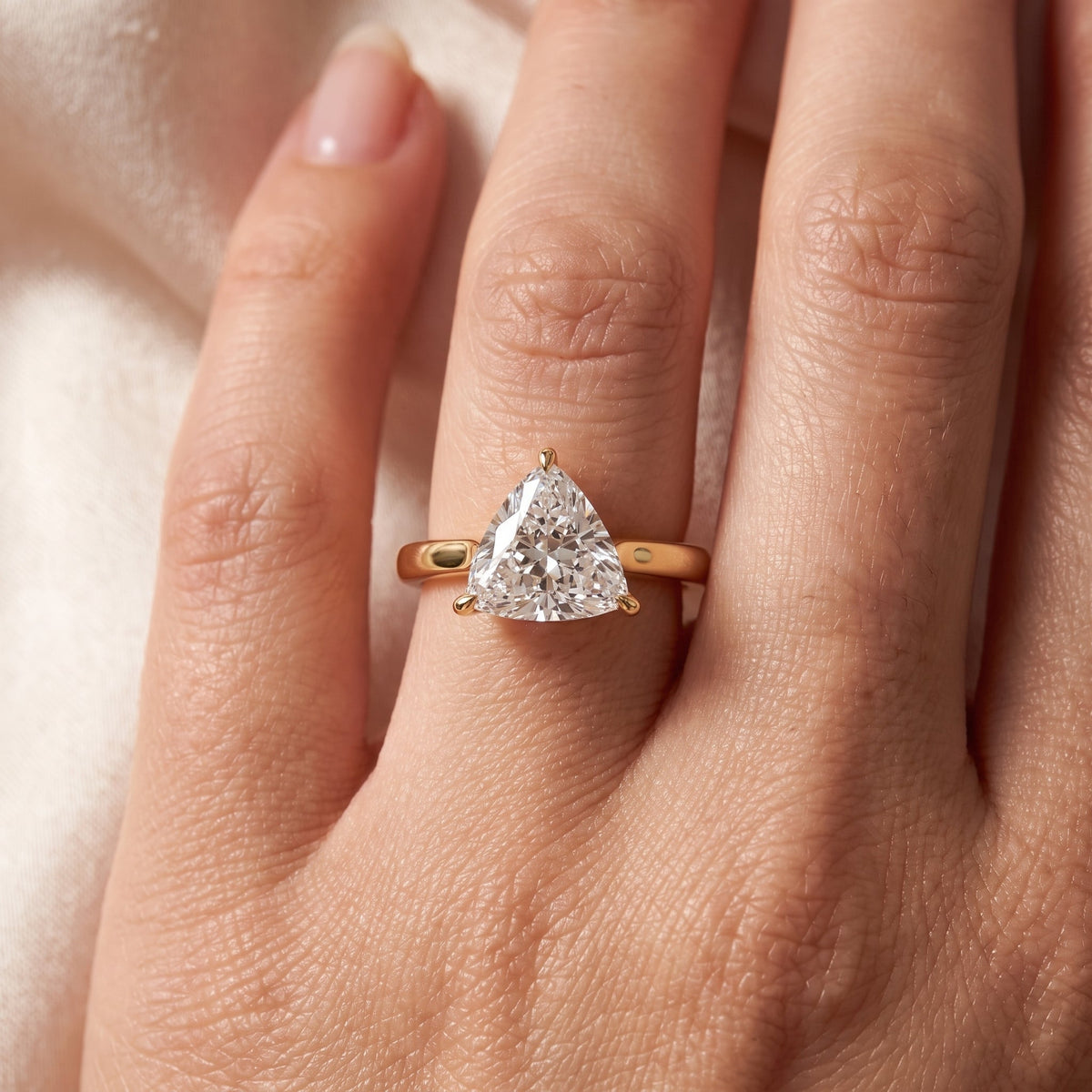 Trillion Cut Lab-Grown Diamond Solitaire Engagement Ring, view 7