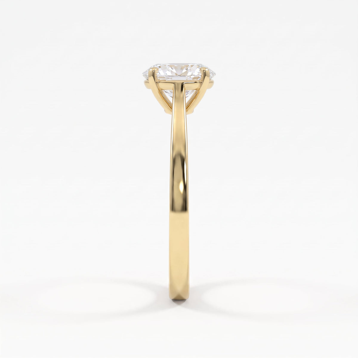 Portuguese Oval Cut Lab Grown Diamond Solitaire Engagement Ring, view 6