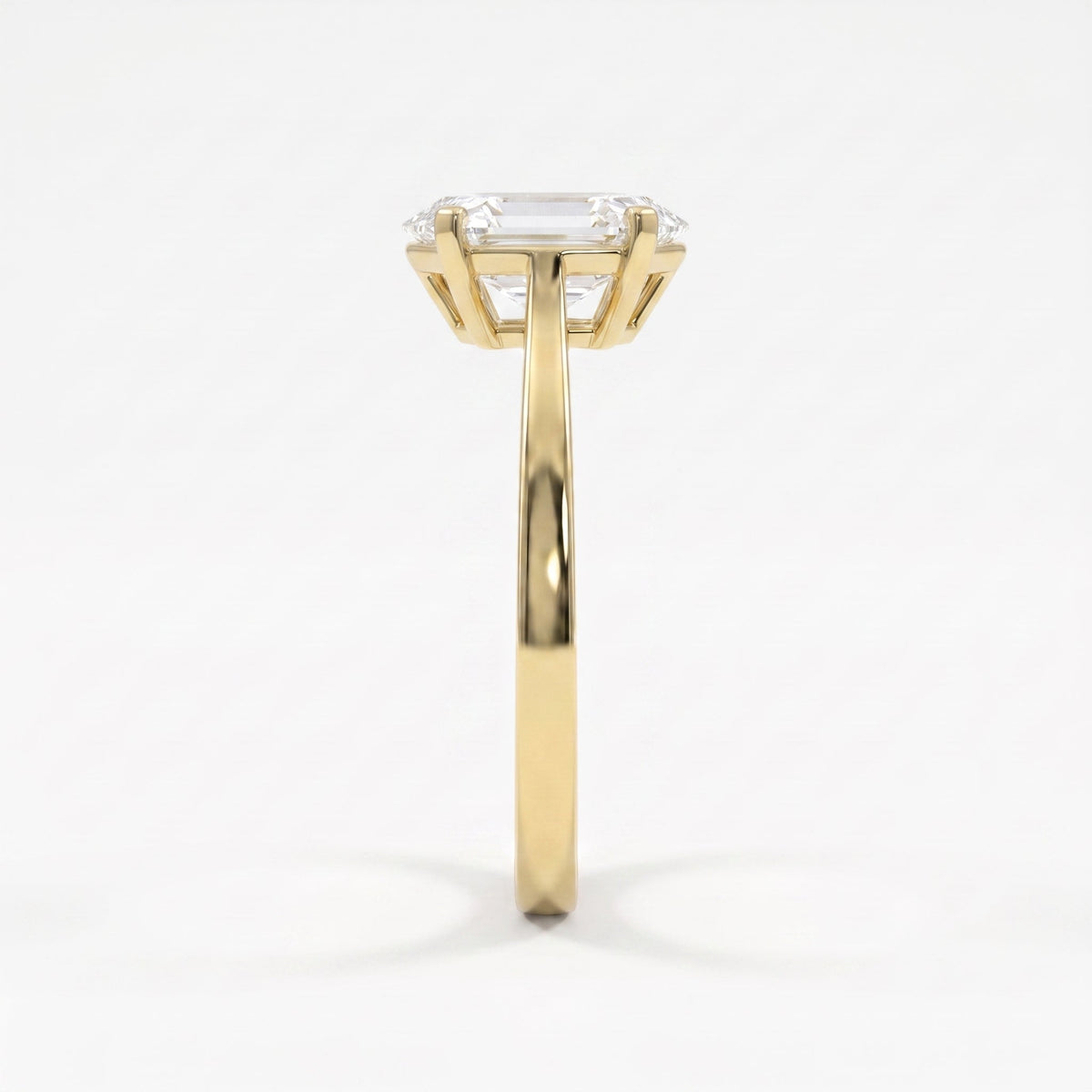 Elongated Hexagon Lab Diamond Solitaire Engagement Ring, view 4