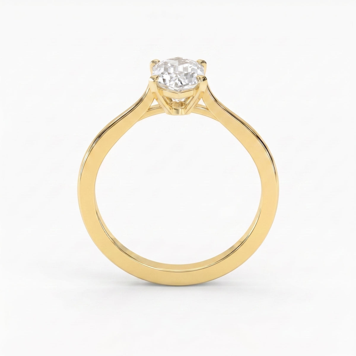 Elongated Hexagon Lab Diamond Solitaire Engagement Ring, view 5