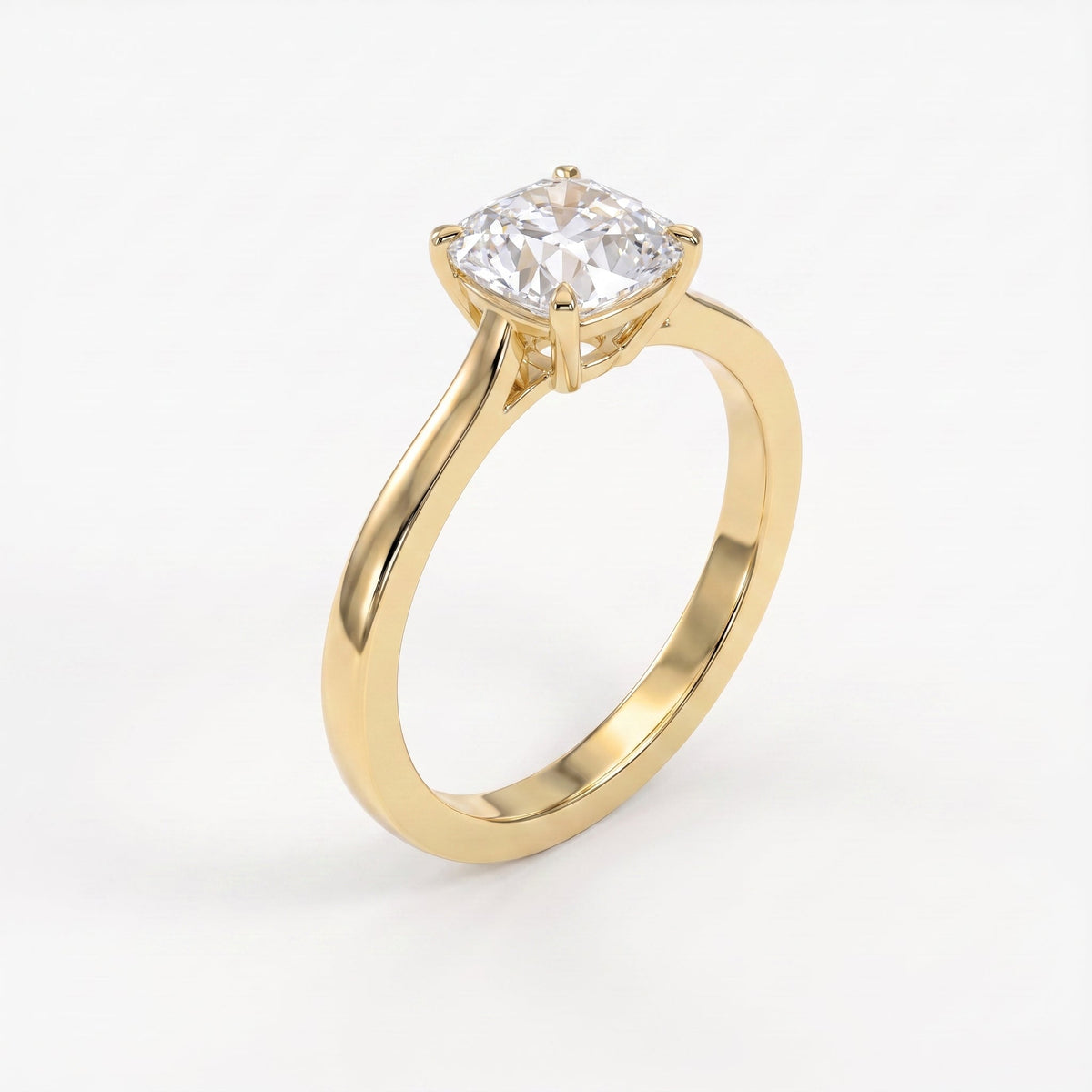 Old Miner Cut Lab Diamond Solitaire Engagement Ring, view 3