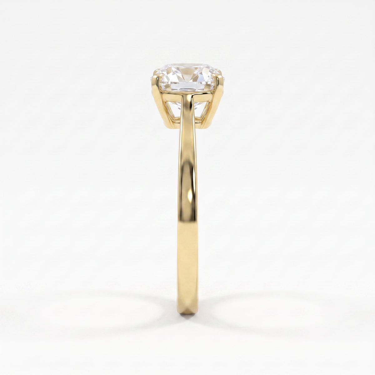 Old Miner Cut Lab Diamond Solitaire Engagement Ring, view 4