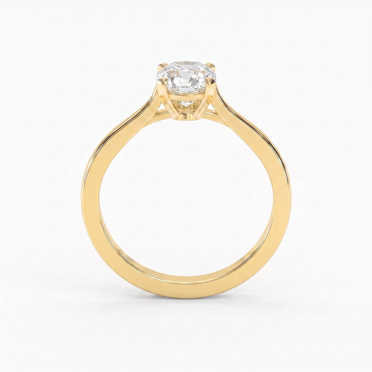 Old Miner Cut Lab Diamond Solitaire Engagement Ring, view 5