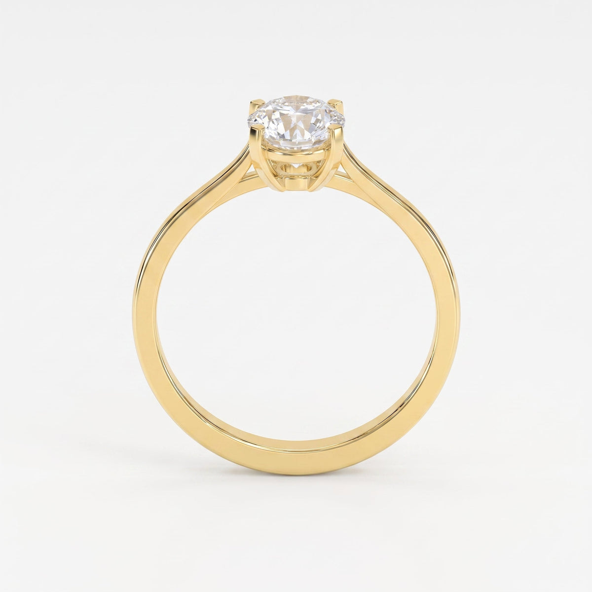 Classic Oval Shape Diamond Solitaire Engagement Ring, view 5