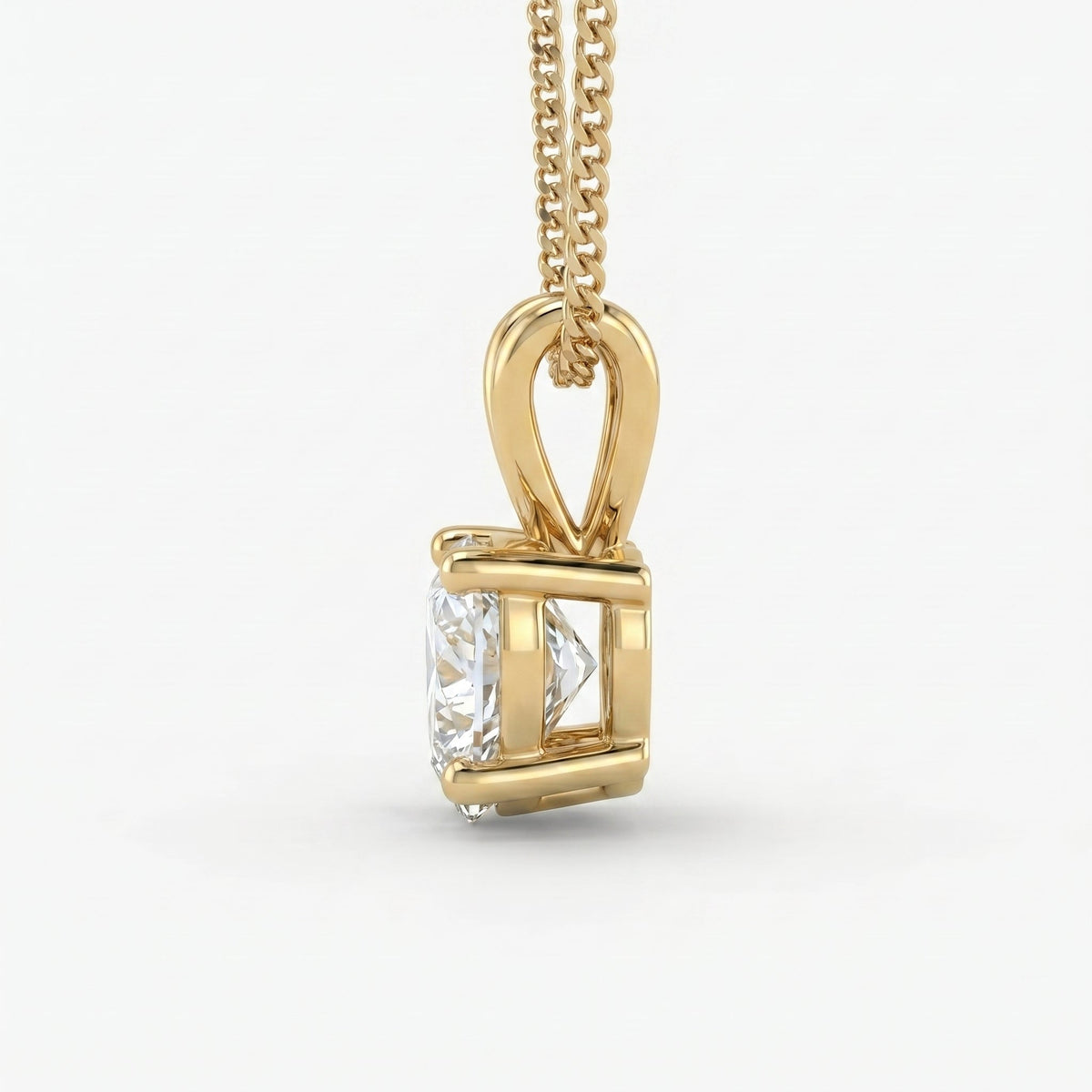 Heart Cut Diamond Solitaire Pendant Necklace, view 4