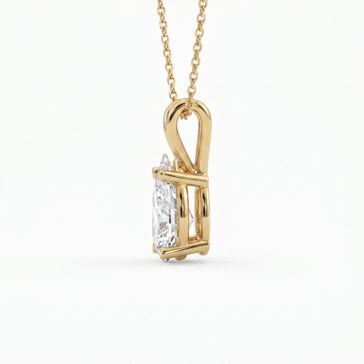 Pear Cut Diamond Solitaire Pendant Necklace, view 3