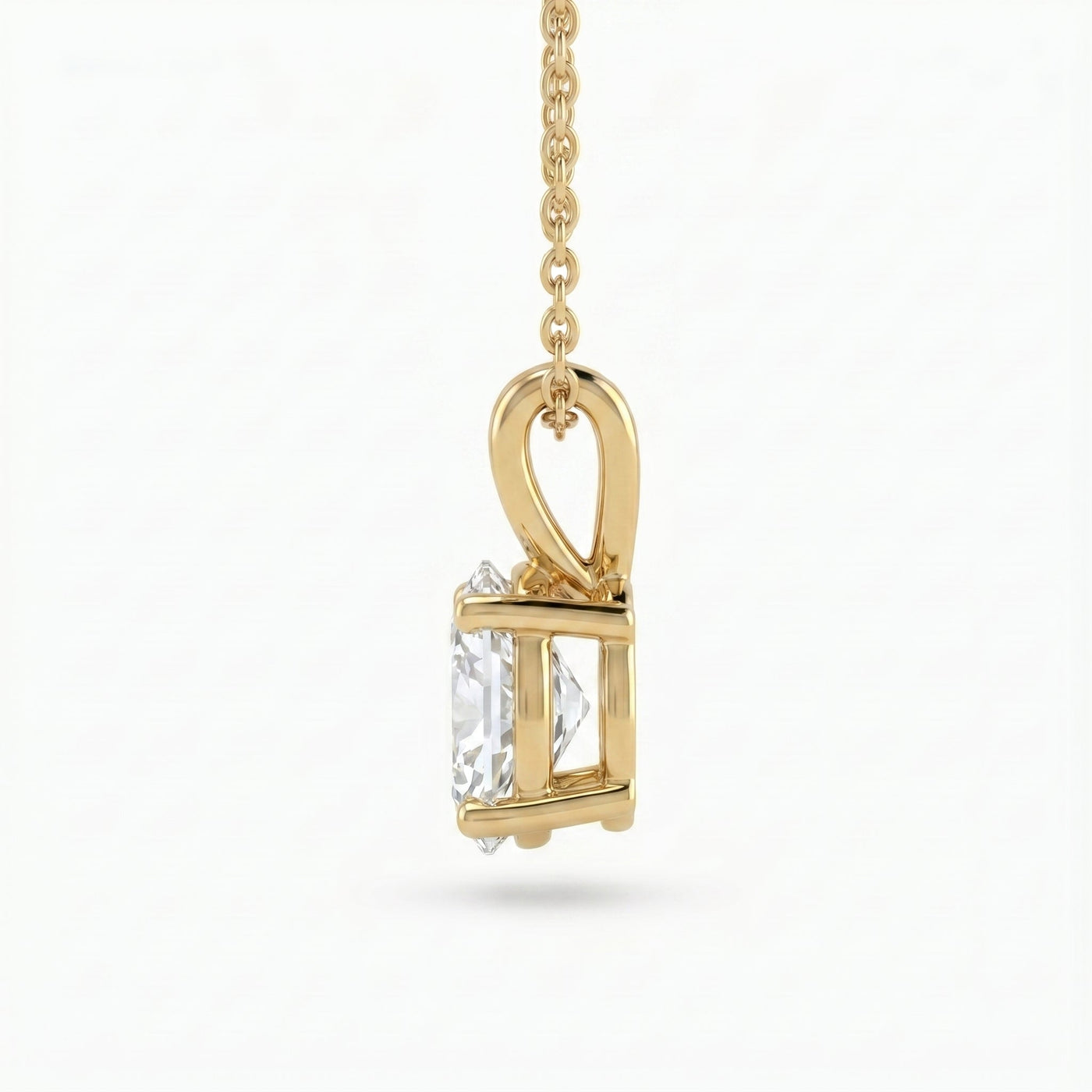 Oval Cut Diamond Solitaire Pendant Necklace, view 4