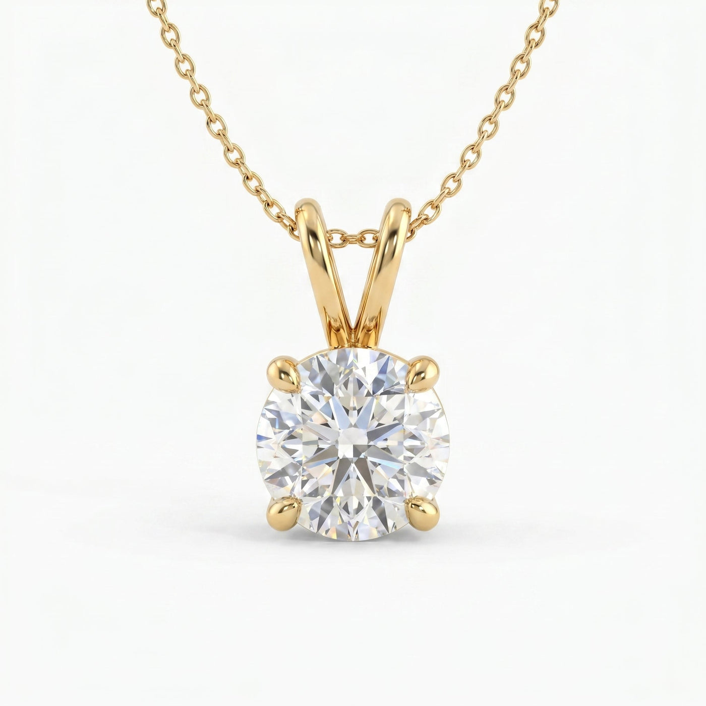 Round Brilliant Diamond Solitaire Pendant Necklace, view 1