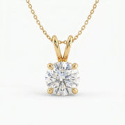 Round Brilliant Diamond Solitaire Pendant Necklace, view 1