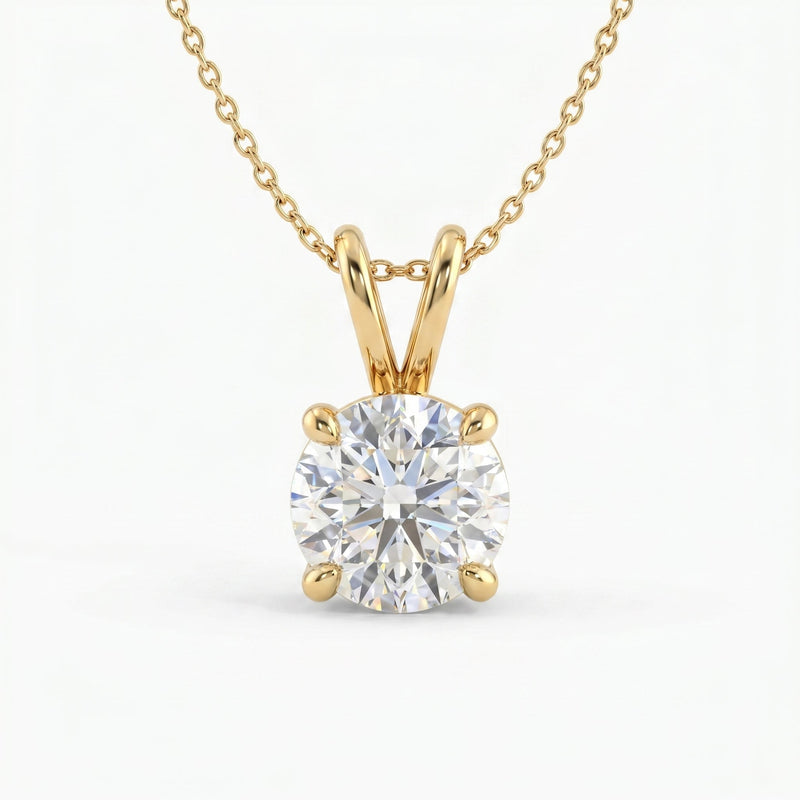 Round Brilliant Diamond Solitaire Pendant Necklace, view 1