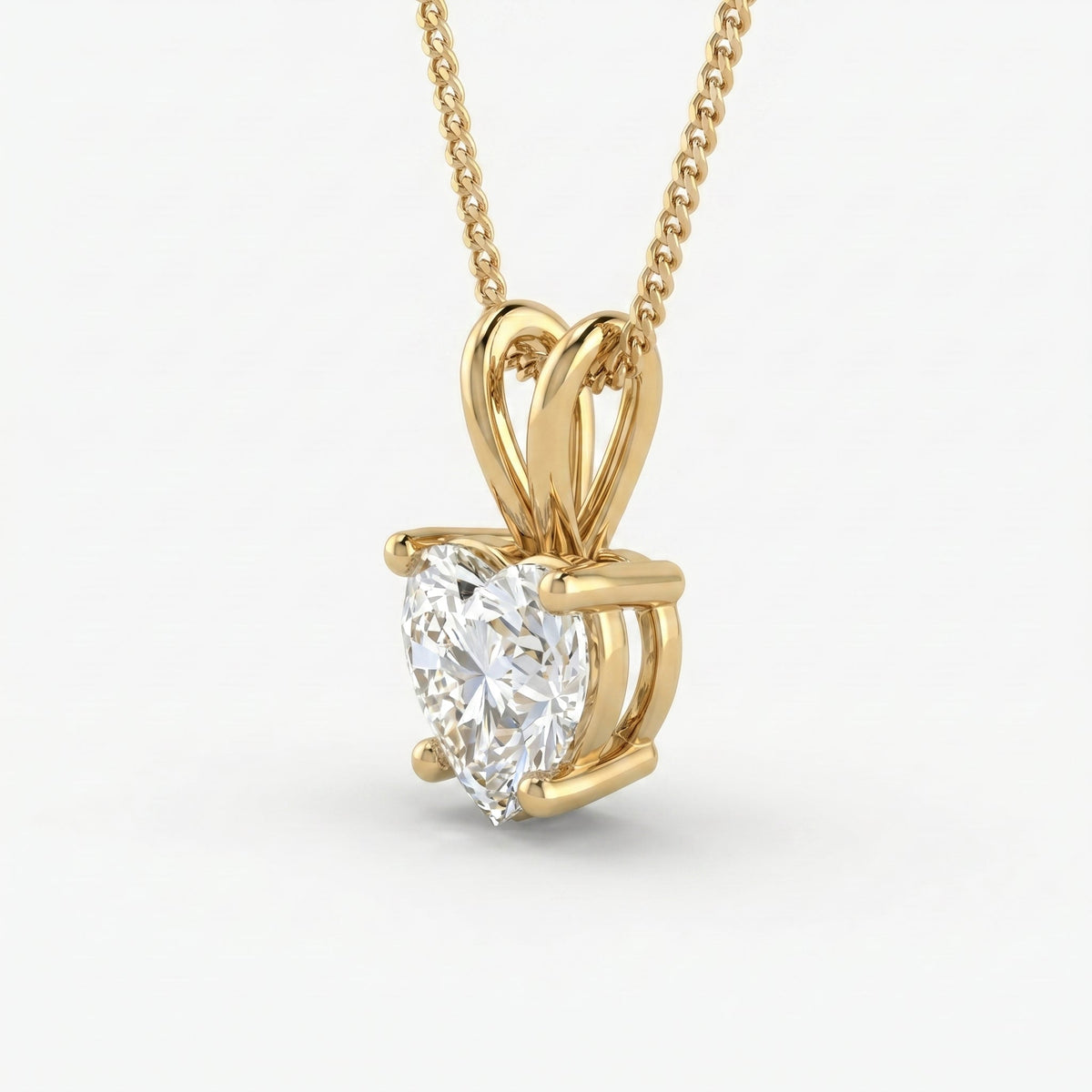 Heart Cut Diamond Solitaire Pendant Necklace, view 3