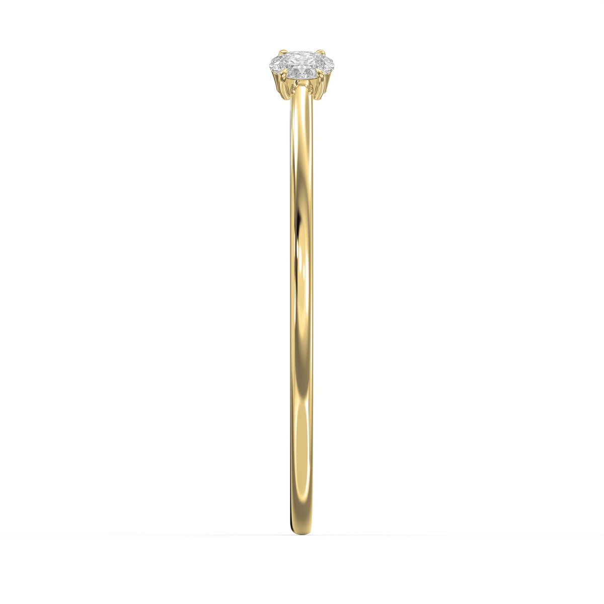Minimalist Open Cuff Bracelet with Solitaire Oval Diamonds, view 4