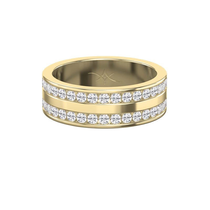 Two-Row Channel Set Half Eternity Diamond Ring, view 1
