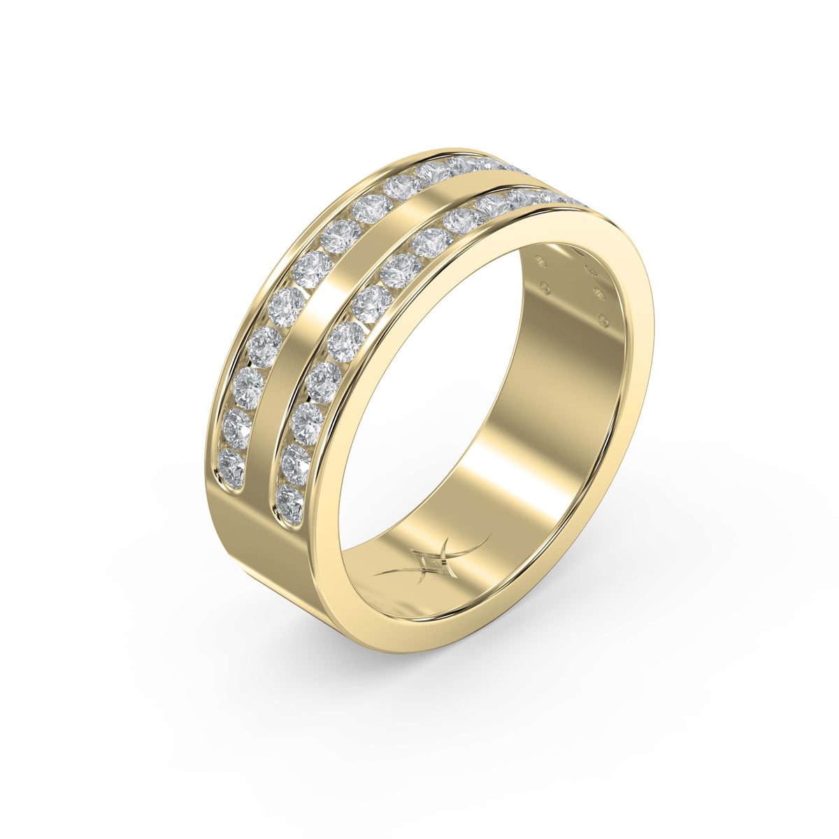 Two-Row Channel Set Half Eternity Diamond Ring, view 3