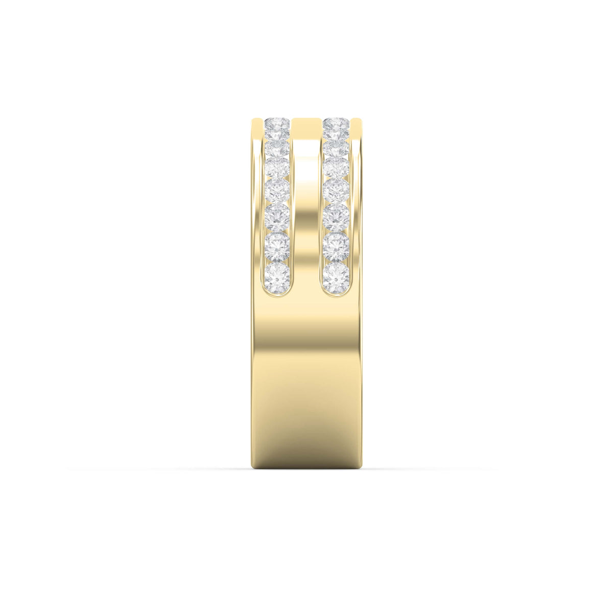 Two-Row Channel Set Half Eternity Diamond Ring, view 4