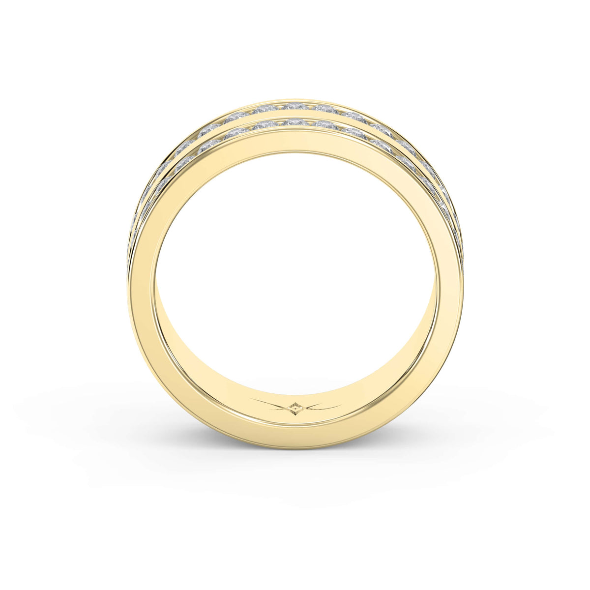 Two-Row Channel Set Half Eternity Diamond Ring, view 5