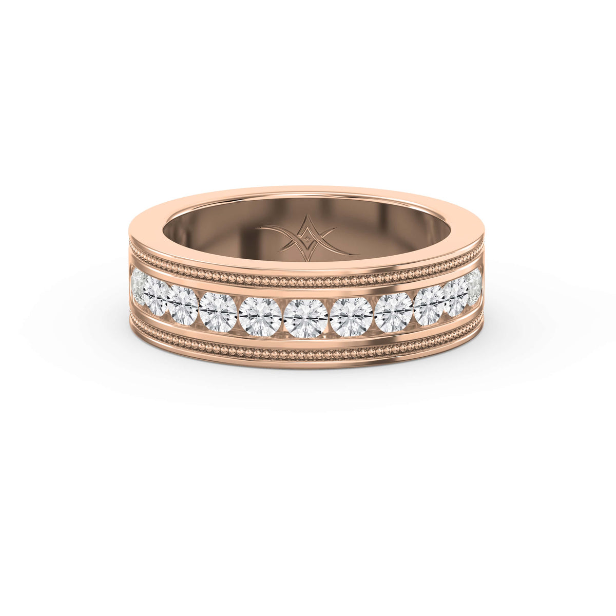 Men’s Half Eternity Handmade Diamond Band ( 1.00-1.10 ct. ), view 7