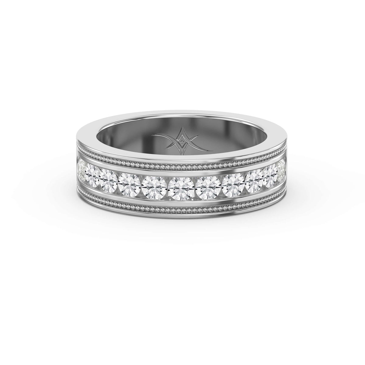 Men’s Half Eternity Handmade Diamond Band ( 1.00-1.10 ct. ), view 6