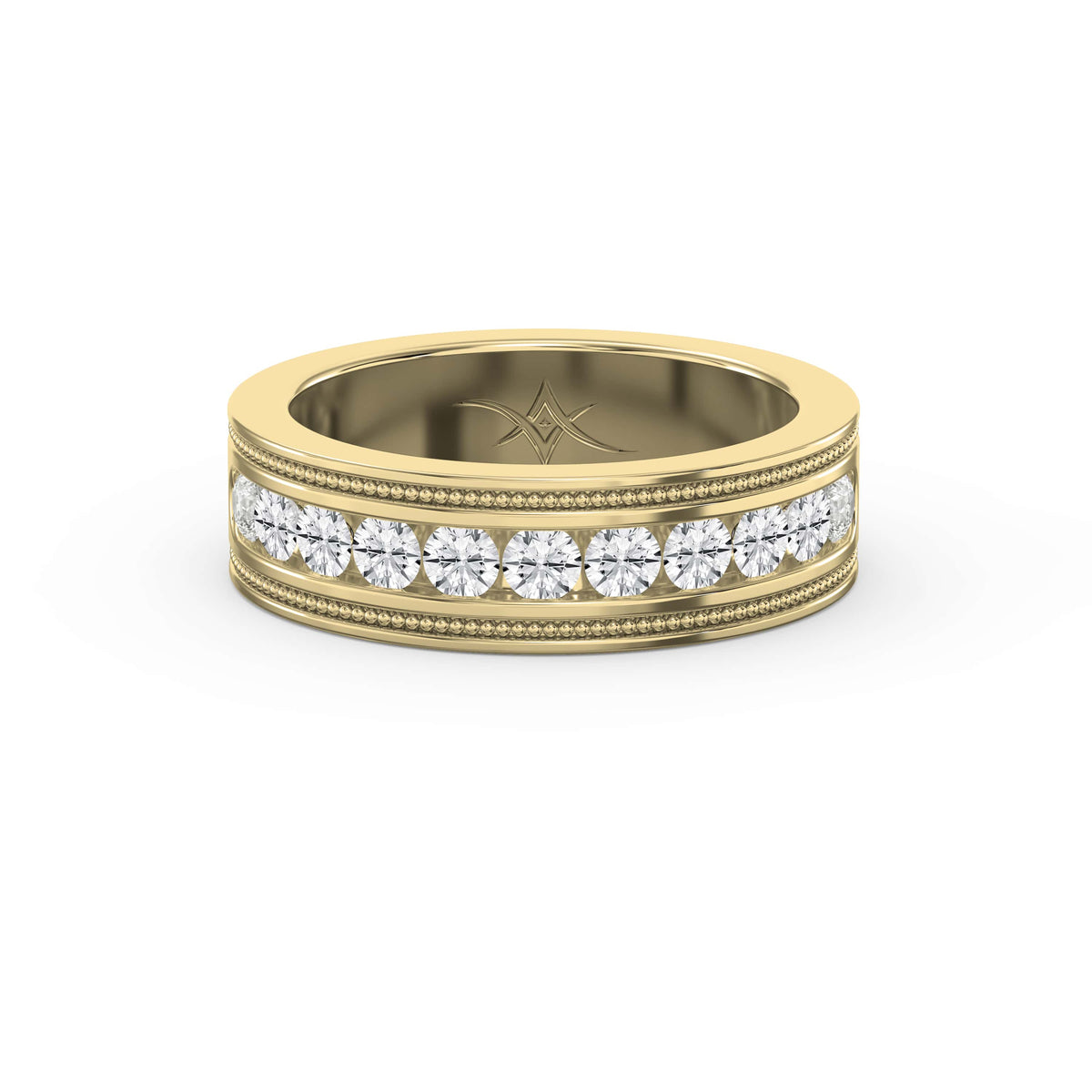 Men’s Half Eternity Handmade Diamond Band ( 1.00-1.10 ct. ), view 1