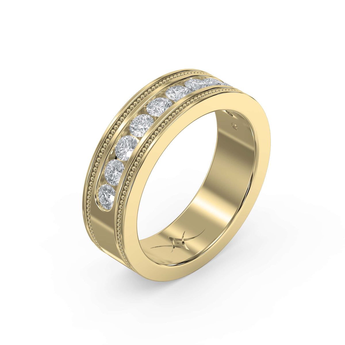 Men’s Half Eternity Handmade Diamond Band ( 1.00-1.10 ct. ), view 3